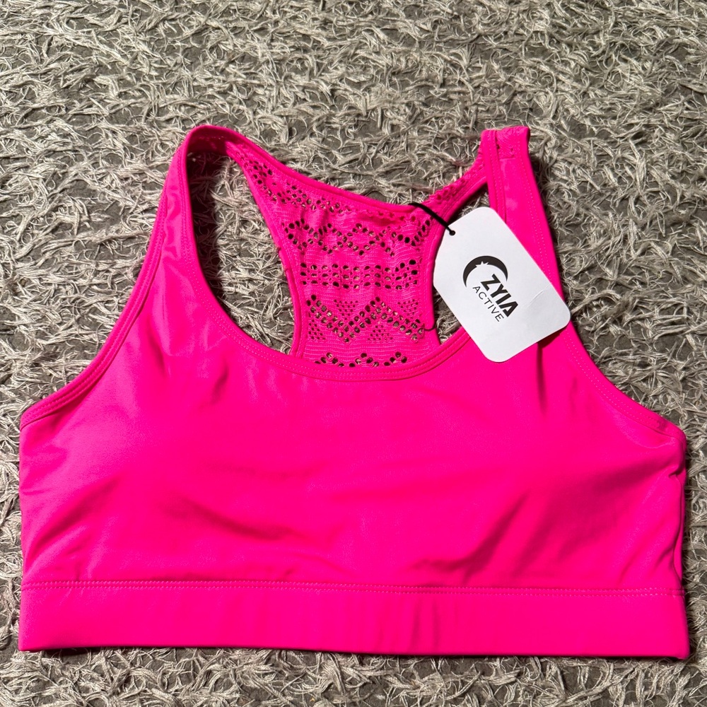 Hot Pink Sports Bra / Workout Top. ZYIA. NWT. Size Large.